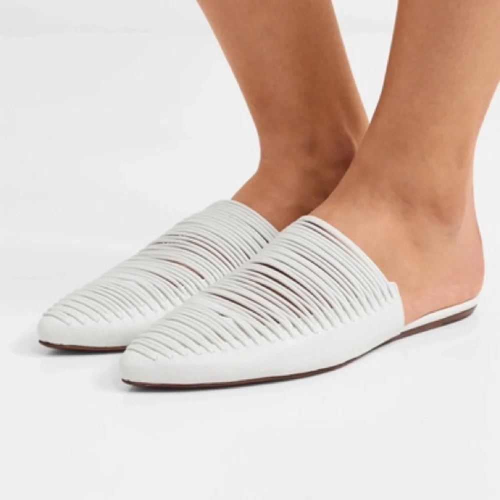 Tory Burch Sienna Flat Slide Mules White Size 11